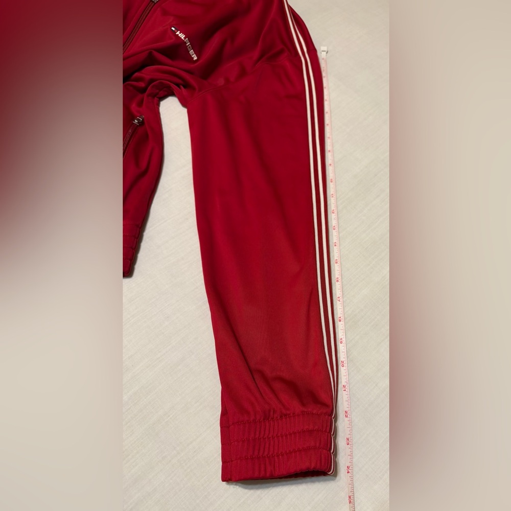Tommy Hilfiger Vintage Red Lightweight Track Jacket with Navy Trim - Picture 8 of 8